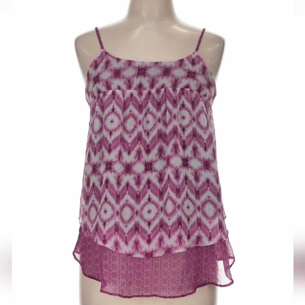 Faded Glory, Ikat Geometric Diamond Sleeveless Tank Blouse, M
